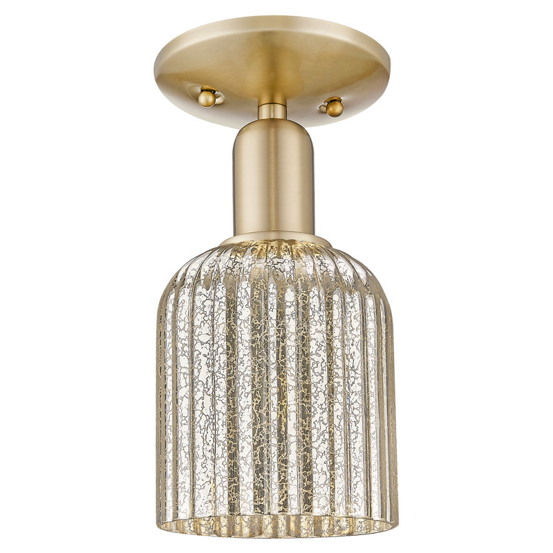 Downtown Urban - Alvarez - 1 Light 5" Semi-Flush Mount , Mercury, Champagne Bronze