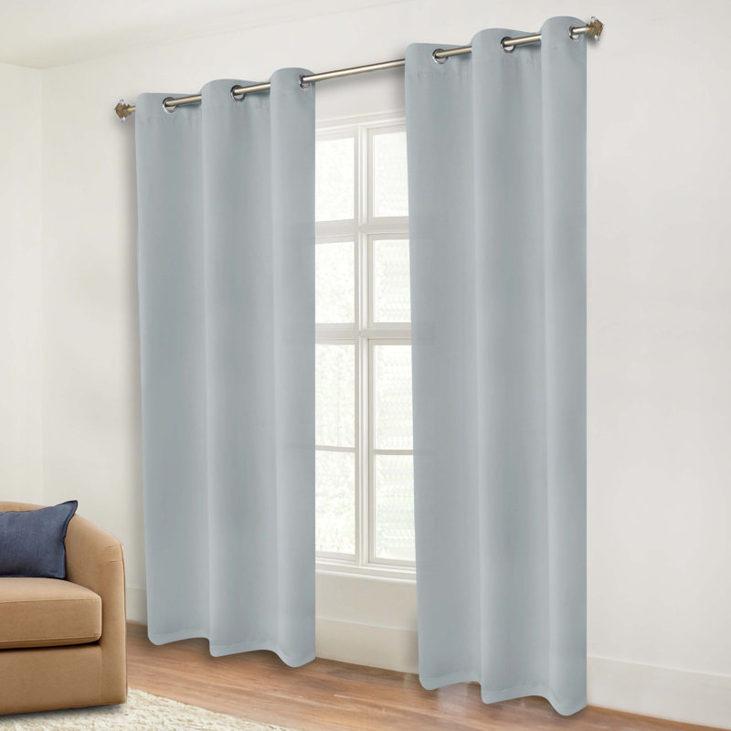 Paire de rideaux obscurcissant avec œillets Millendon, L 42 po x L 84 po, Bleu pierre