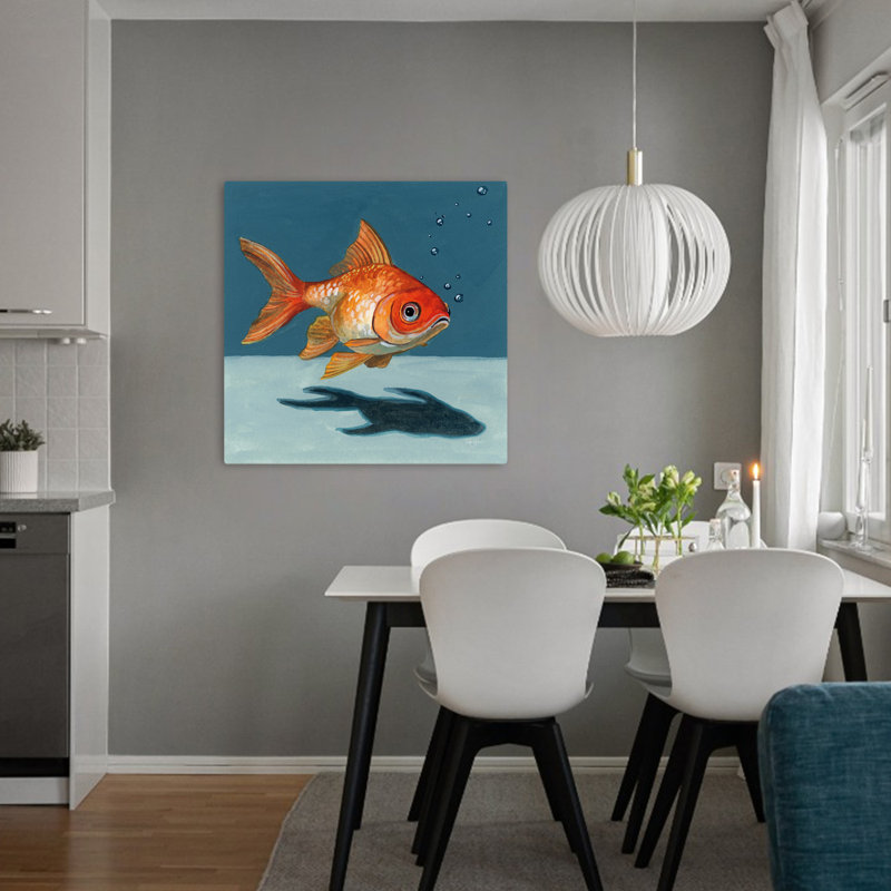 Goldfish Chillin, art contemporain, H 32 po x l 32 po