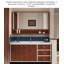 Meuble-lavabo en bois d'hévéa de style Bauhaus avec finition brune et lavabo en céramique