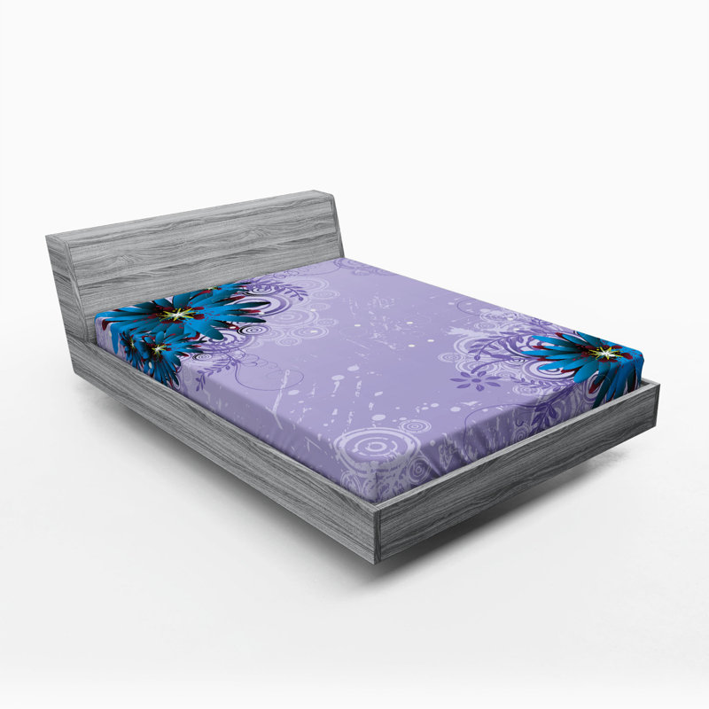 Microfiber Floral Fitted Sheet, Full Fitted Sheet