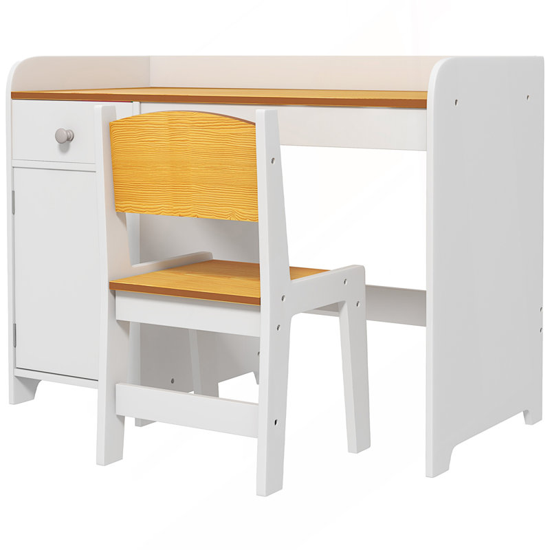 Ensemble de bureau et chaise avec tiroir de rangement, bureau d'étude avec chaise, bureau d'écriture