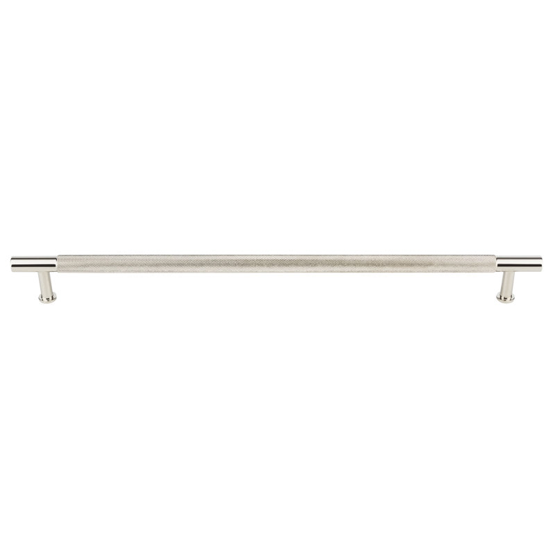 Beliza 12" Center to Center Knurled Bar Pull, Polished Nickel