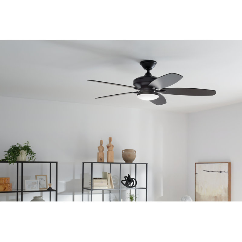 52'' Ceiling Fan with LED Lights, Satin Black