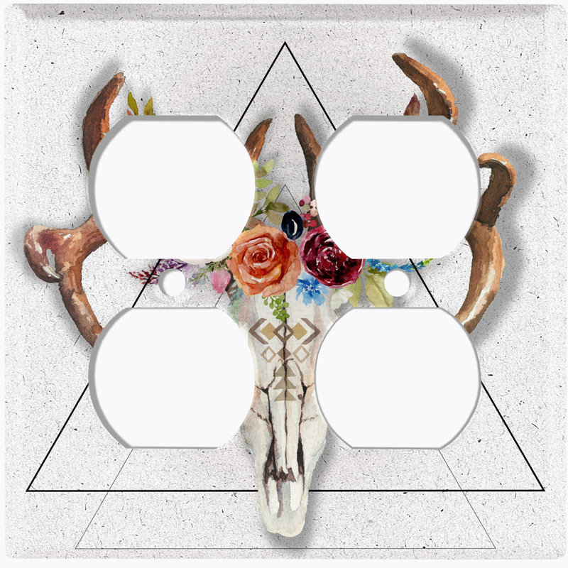 Patterned 2 - Gang Toggle Light Switch Standard Wall Plate