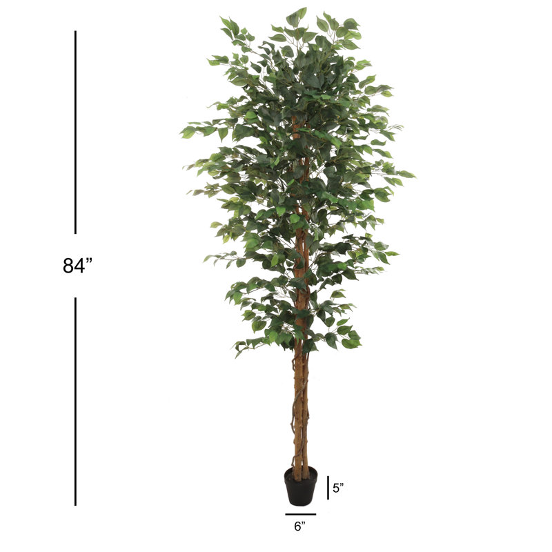 Ficus artificiel 7 'en pot, H 84 po x l 26 po x P 12 po