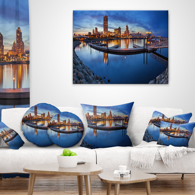 Coussin lombaire panoramique cityscape milwaukee
