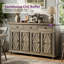 Buffet de style champêtre de 55 po de large avec comptoir en bois massif-869857250