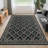 Modern Machine Washable Area Rugs Diamond Floor Mats with Non-Slip Backing, Non-Shedding Floral Print Accent Rug, Foldable Soft Low Pile Indoor Carpet-619216780