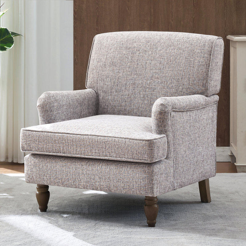 Fauteuil d'appoint ergonomique vintage en lin pour le salon et la chambre à coucher