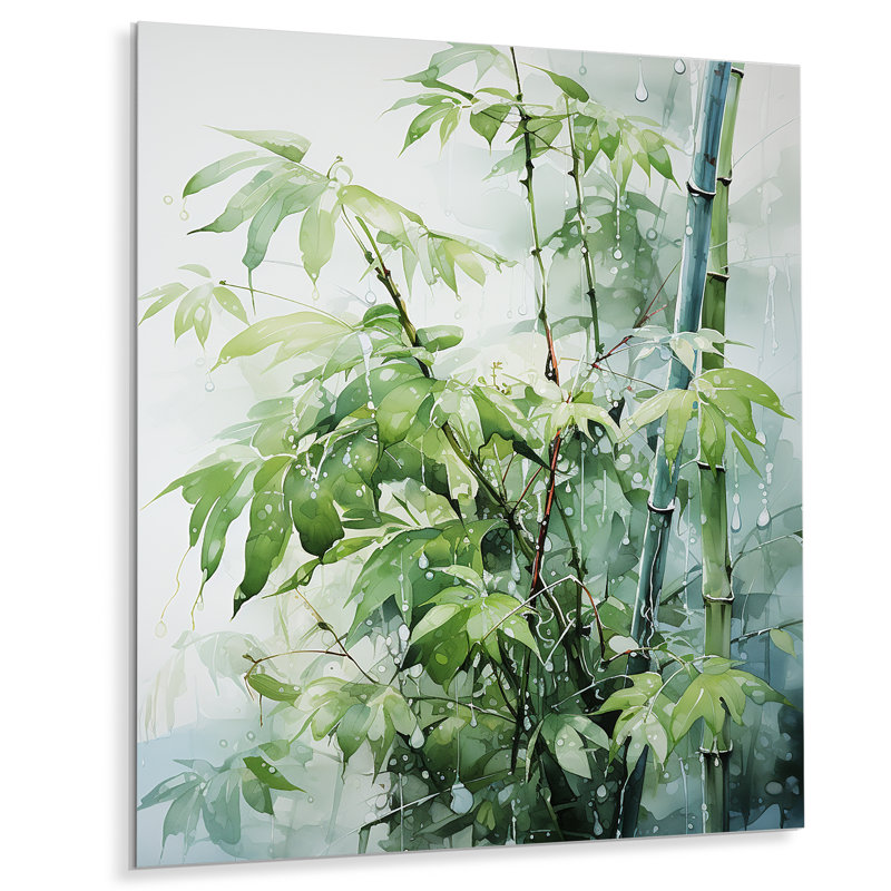 Bamboo Romantic Impression I - Décoration murale en bambou, H 32 po x l 16 po x P 1 po