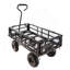 (Chariot utilitaire noir à double clôture) Les chariots de jardin avec chariot facilitent le transport du bois de chauffage-118414701