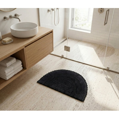 Akifumi 100% Cotton Non-Slip Bath Rug