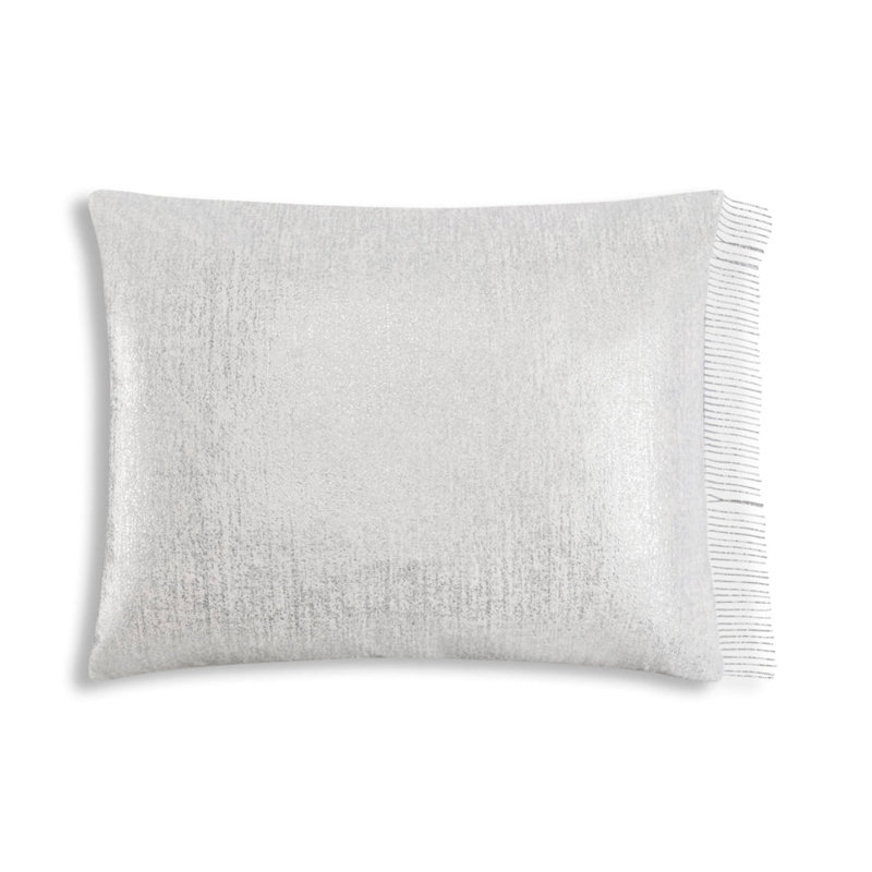 Coussin lombaire à motif métallique Maya Cloud9 L 20 po, Blanc / argenté
