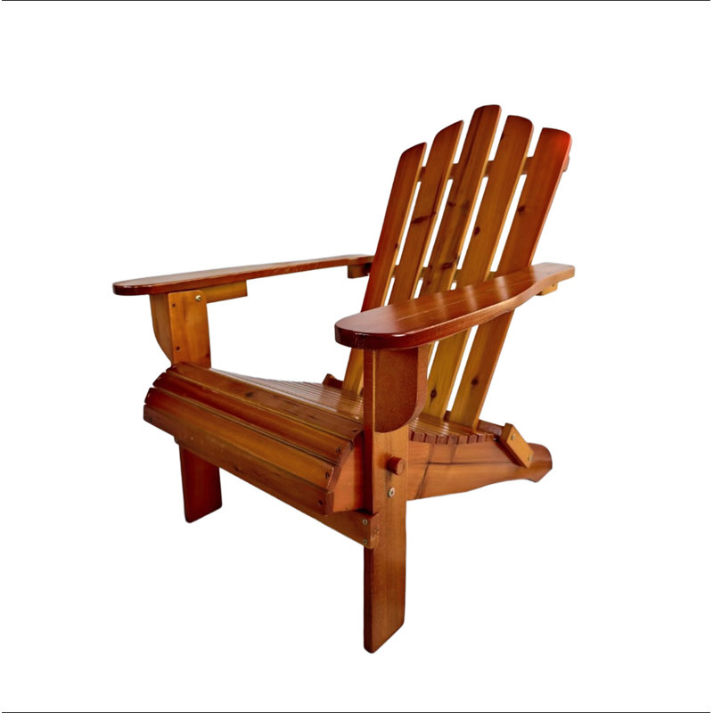 Foldable Adirondack Chair – Solid Poplar Woo – Indoor/Outdoor, Wide Seat