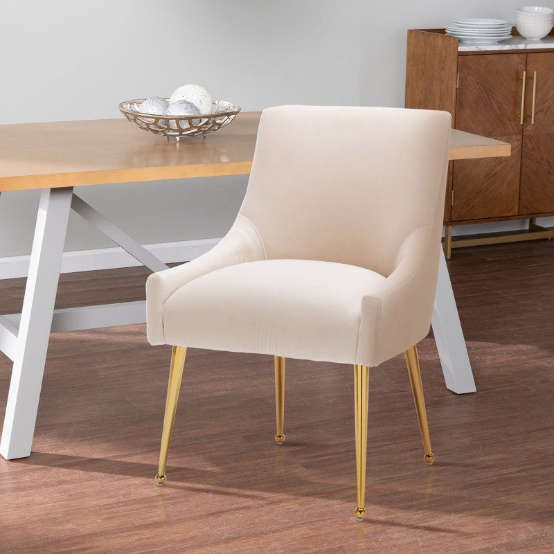 Chaise d'appoint en velours Surles, Beige