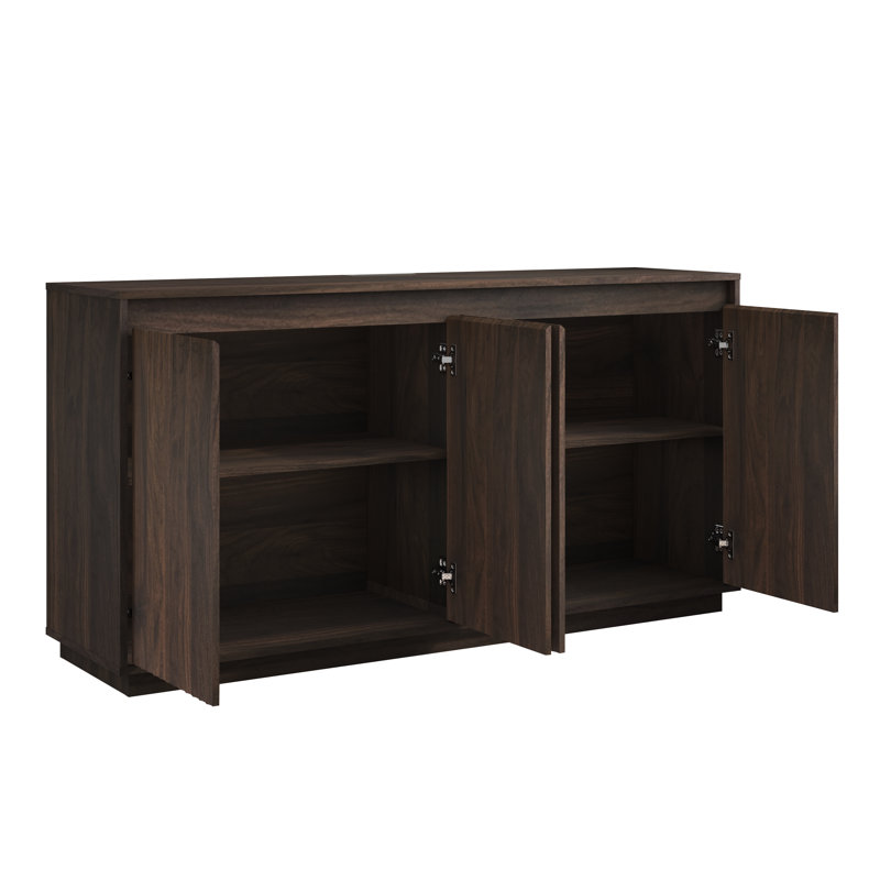 Buffet avec portes en bois Bremen, Noyer