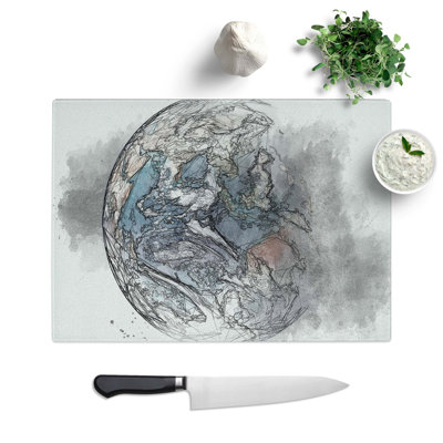 Tempered Glass Beautiful View of Earth Chopping Board
