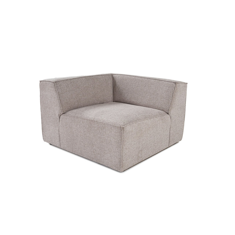 Elegant 1-Seat Sofa, Mocha Color, 42.5 x 42.5 x 25.6 inches | 100% Hornbeam Frame, 100% Linen Fabric, 32 DNS Foam for Comfort | Stylish Plastic Legs, Perfect for Living Room or Cozy Spaces