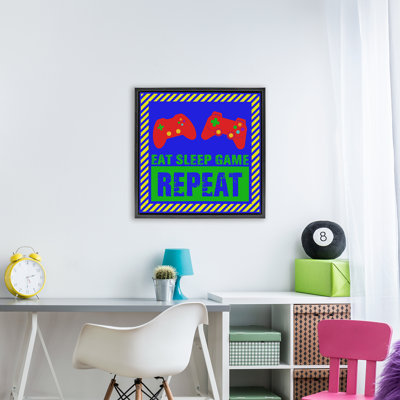 Cadre flottant vibrant Vibrant Eat Sleep, design par Marcus Prime