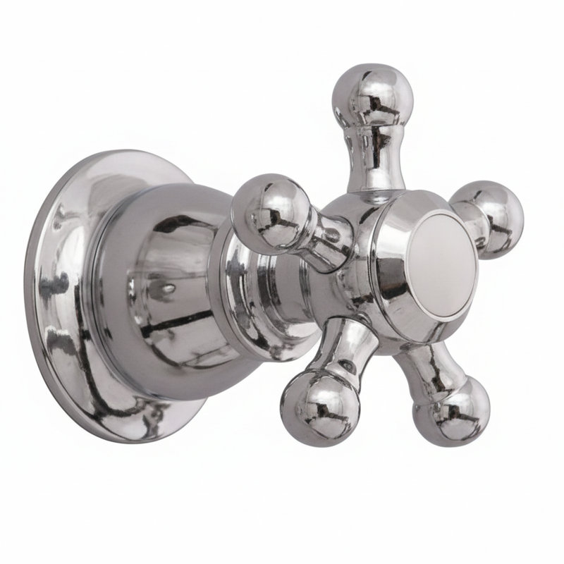 Garniture traditionnelle pour le contrôle de la douche avec écusson et laiton massif de Strom Living, Chrome chrome