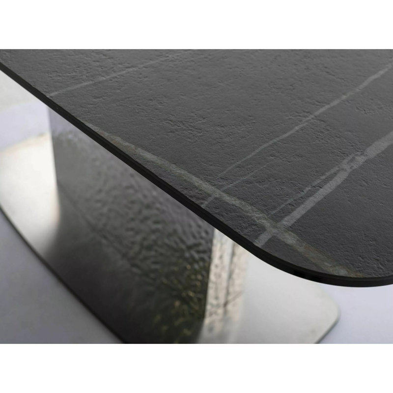 Ducey Metal Base Dining Table, Black