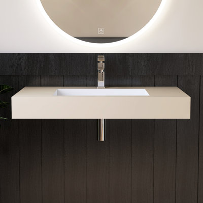 Lavabo de salle de bain mural 35 "avec trou pour robinet Chloe