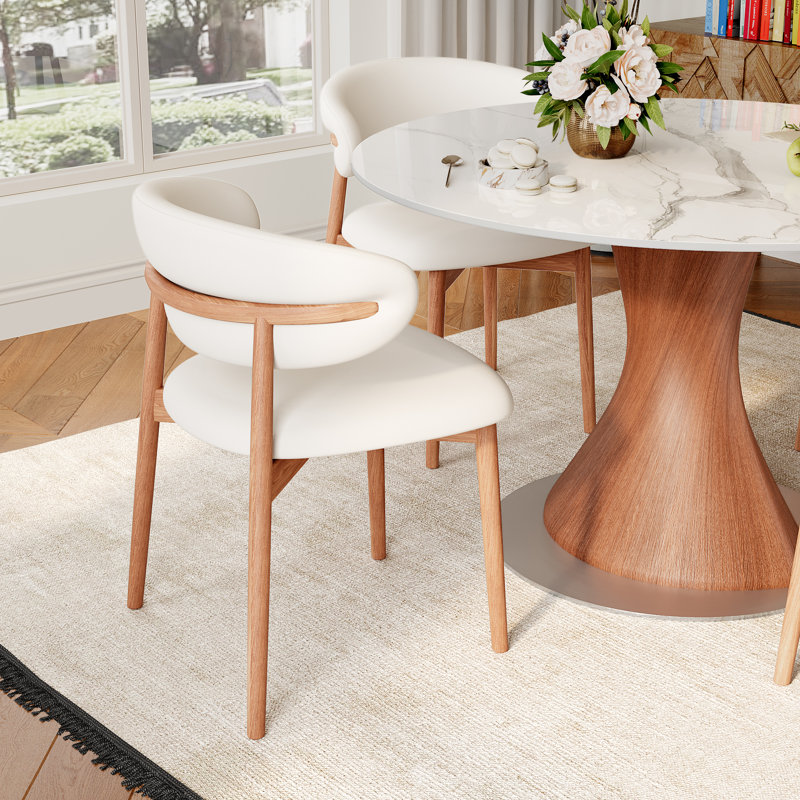 Ensemble de table de salle à manger moderne en pierre frittée 3/5 pièces avec chaises de cuisine en cuir PU pour 2/4, Blanc