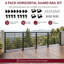 Ensemble de 4 barrières de sécurité horizontales, ensemble de balustres de balustrade avec poteau central, supports inclus, ensemble de balustrade pour terrasse et balcon robustes, nécessite 2 poteaux d'extrémité-115331817