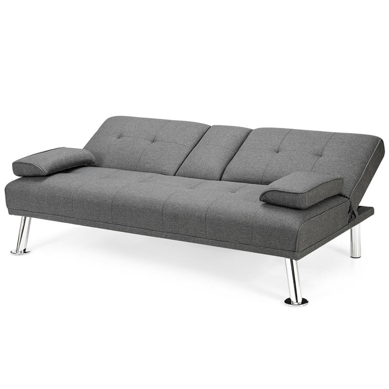 Rech Upholstered 66'' Sleeper Sofa, Light Gray Linen Blend
