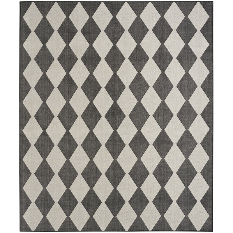 Rectangle Positano Indoor/Outdoor Area Rug, Rectangle 10' x 14', Black