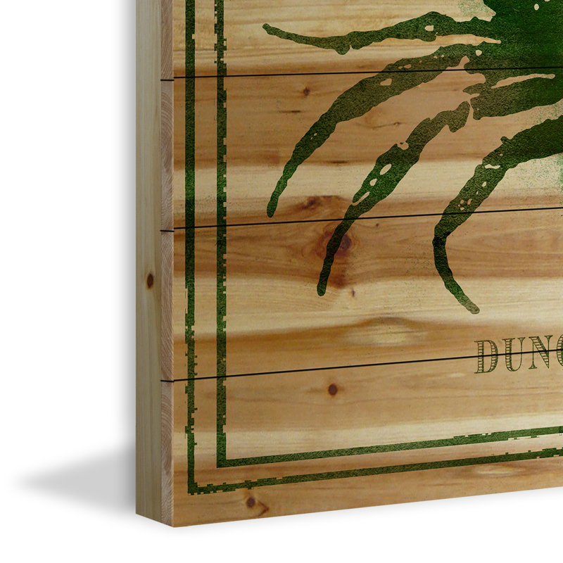 No Frame Print on Wood, 61cm H x 61cm W x 4cm D, White/Green