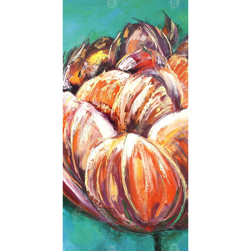 Abstract double tulips flower - 15.75"x31.50" Desk mat