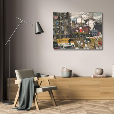 "New York Docks" by  Joaquín Torres-García - Gallery Wrap Canvas Wall Art