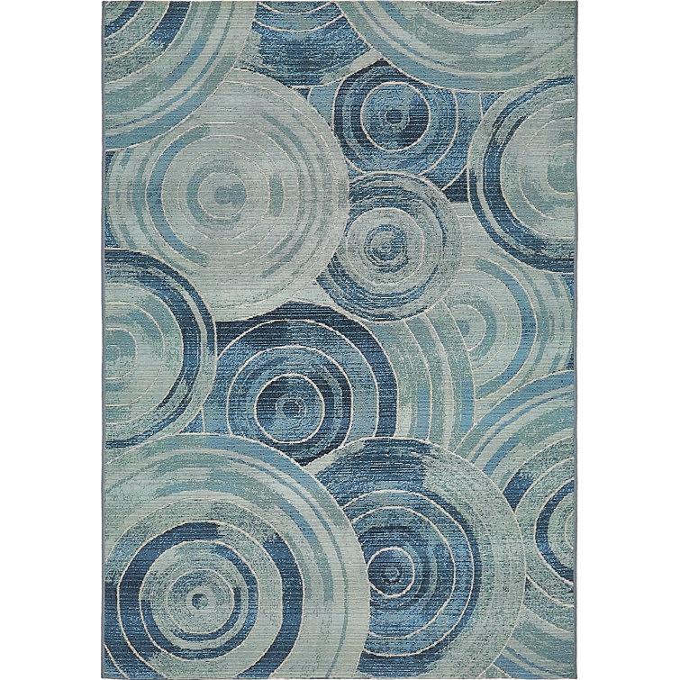 Tapis intérieur / extérieur bleu clair Deweese