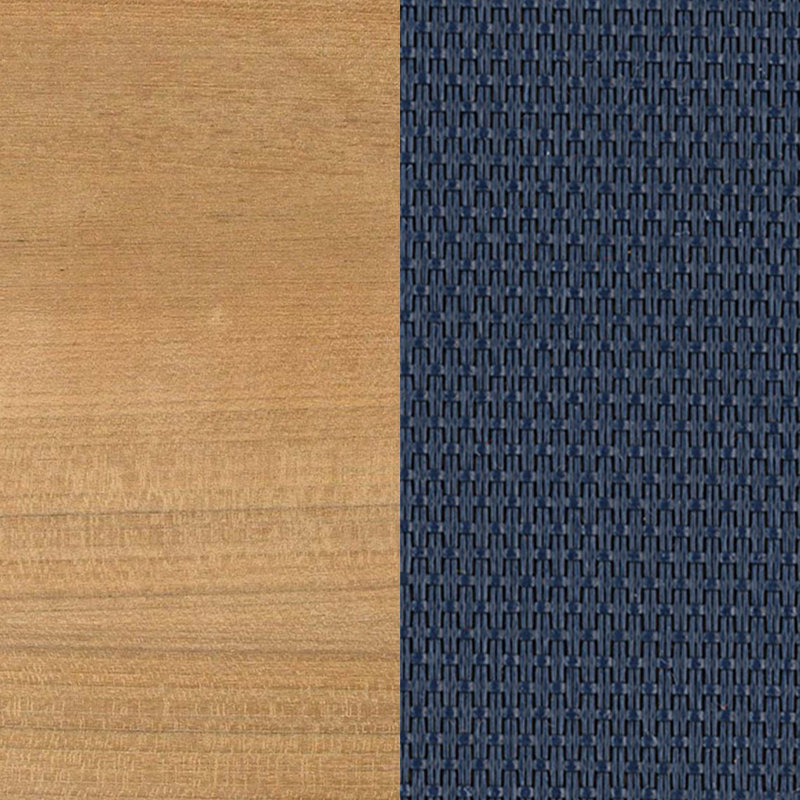St. Tropez Teak Patio Dining Side Chair, Blue