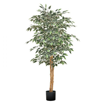 5FT Artificial Ficus Tree Tall Faux Plant with Black Pot for Indoor Decor