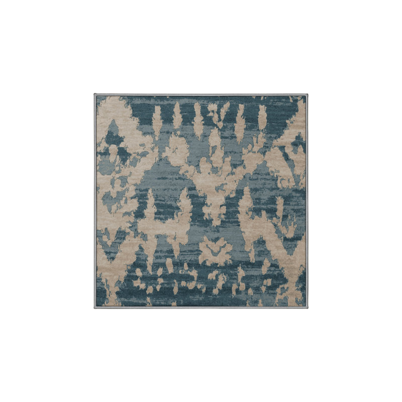 Tapis gris soyeux et moelleux, Carré 7 pi