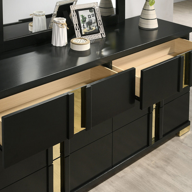 Table de chevet attrayante avec pieds en métal noir et doré