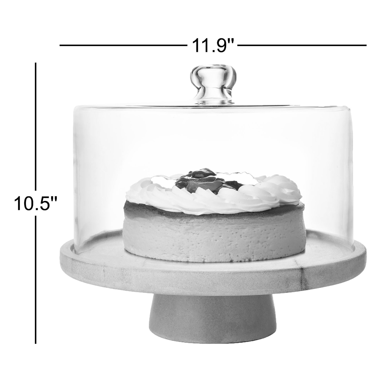 Genuine Marble Cake Stand, White