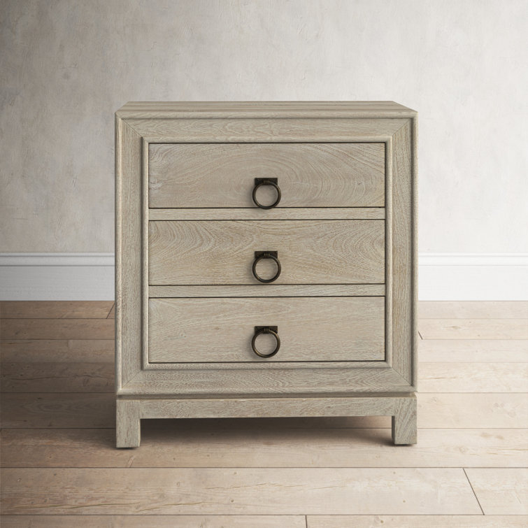 Whitman 3 - Drawer Solid Wood Nightstand in Antique Beige