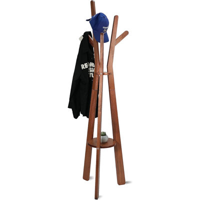 Portemanteau sur pied en bois de peuplier pour chambre à coucher, couloir