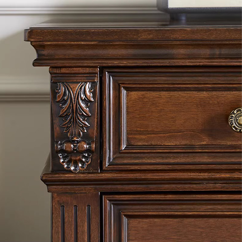 Armoire d'appoint en bois massif brun noisette