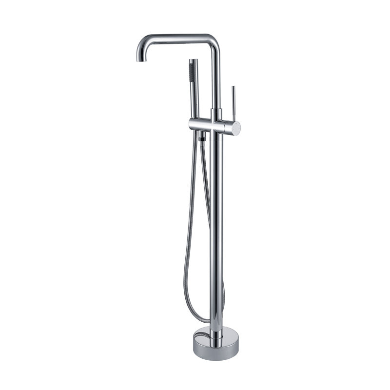 Freestanding Bathtub Faucet with Hand Shower, Chrome
