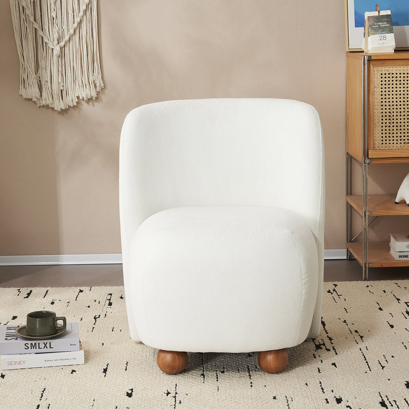 Modern Low-Back Armless Accent Chair Ideal For Small Living Spaces, Bedroom, Balcony And More, Offering Comfort And Style