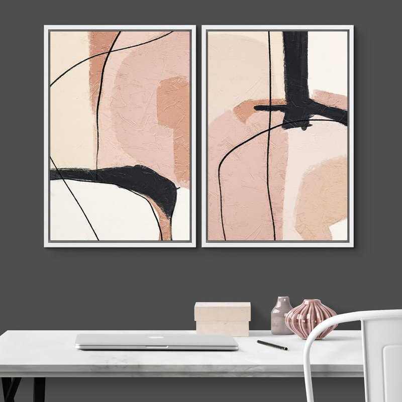 Forme Mid-Century 2 pièces, Blanc, H 24 po x l 32 po