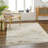 Rectangle Machine Woven Polyester Area Rug in Beige/Brown-925941182