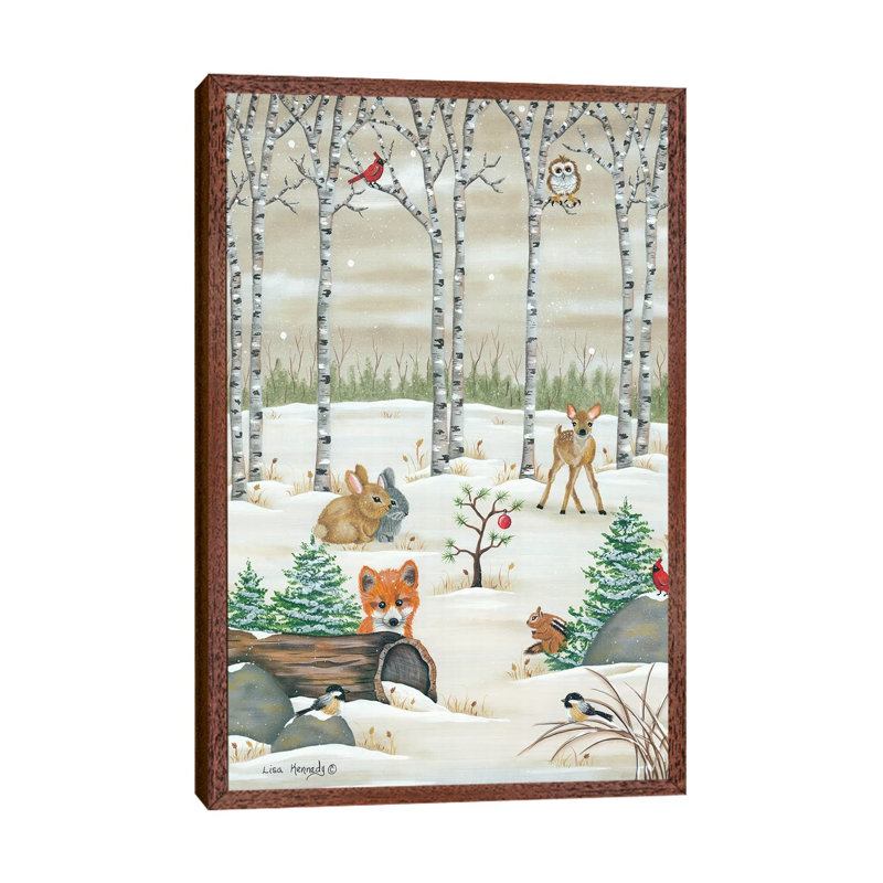 Woodland Critters by Lisa Kennedy - Wrapped Canvas Print, Classic Brown Wood Framed, 66.04 cm H x 45.72 cm W
