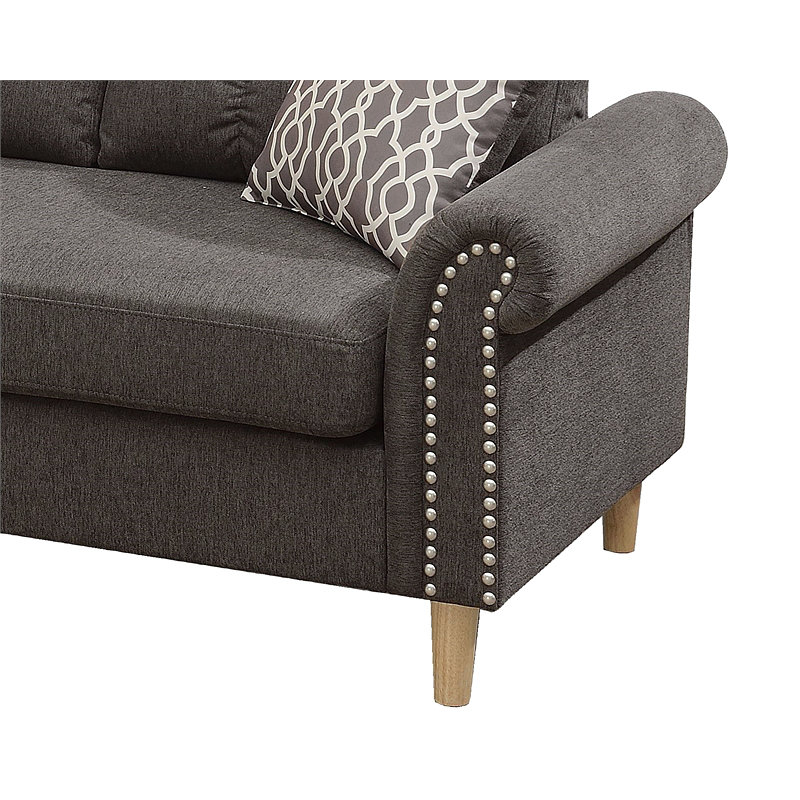 Ensemble de canapé modulaire réversible Polyfiber, Tissu - brun clair