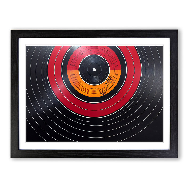 Flawless Vinyl Record - Single Picture Frame Print, Black, 46cm H x 64cm W x 2cm D